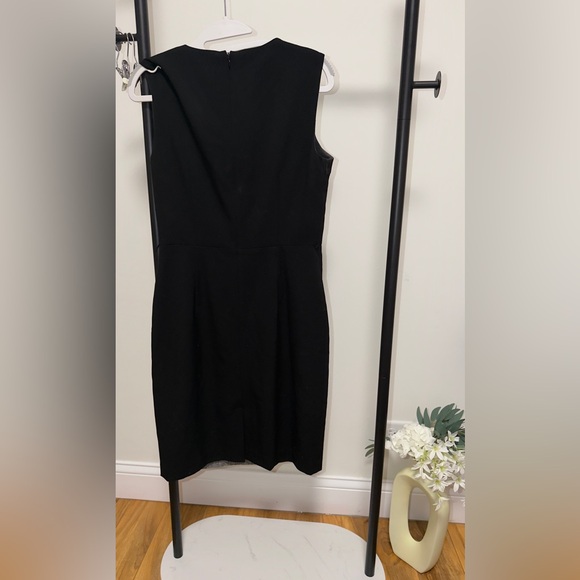 Marvin Richards Black & Gray Wrap Color-block Sheath Dress Career Chic | 6 - Picture 4 of 5